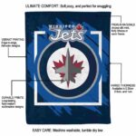 winnipeg jets splatter effect blue blanket best selling