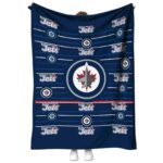 winnipeg jets striped pattern blue blanket best selling