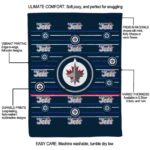 winnipeg jets striped pattern blue blanket best selling