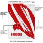 wisconsin badgers brushstrokes red white blanket best selling