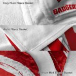 wisconsin badgers brushstrokes red white blanket best selling