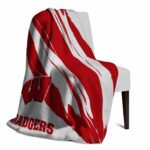 wisconsin badgers brushstrokes red white blanket best selling