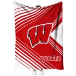 wisconsin badgers diagonal stripes red blanket best selling