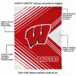 wisconsin badgers diagonal stripes red blanket best selling
