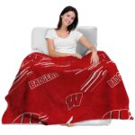 wisconsin badgers fan spirit red blanket best selling