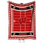 Wisconsin Badgers Football Field Red Blanket 1 wisconsin badgers football field red blanket best selling