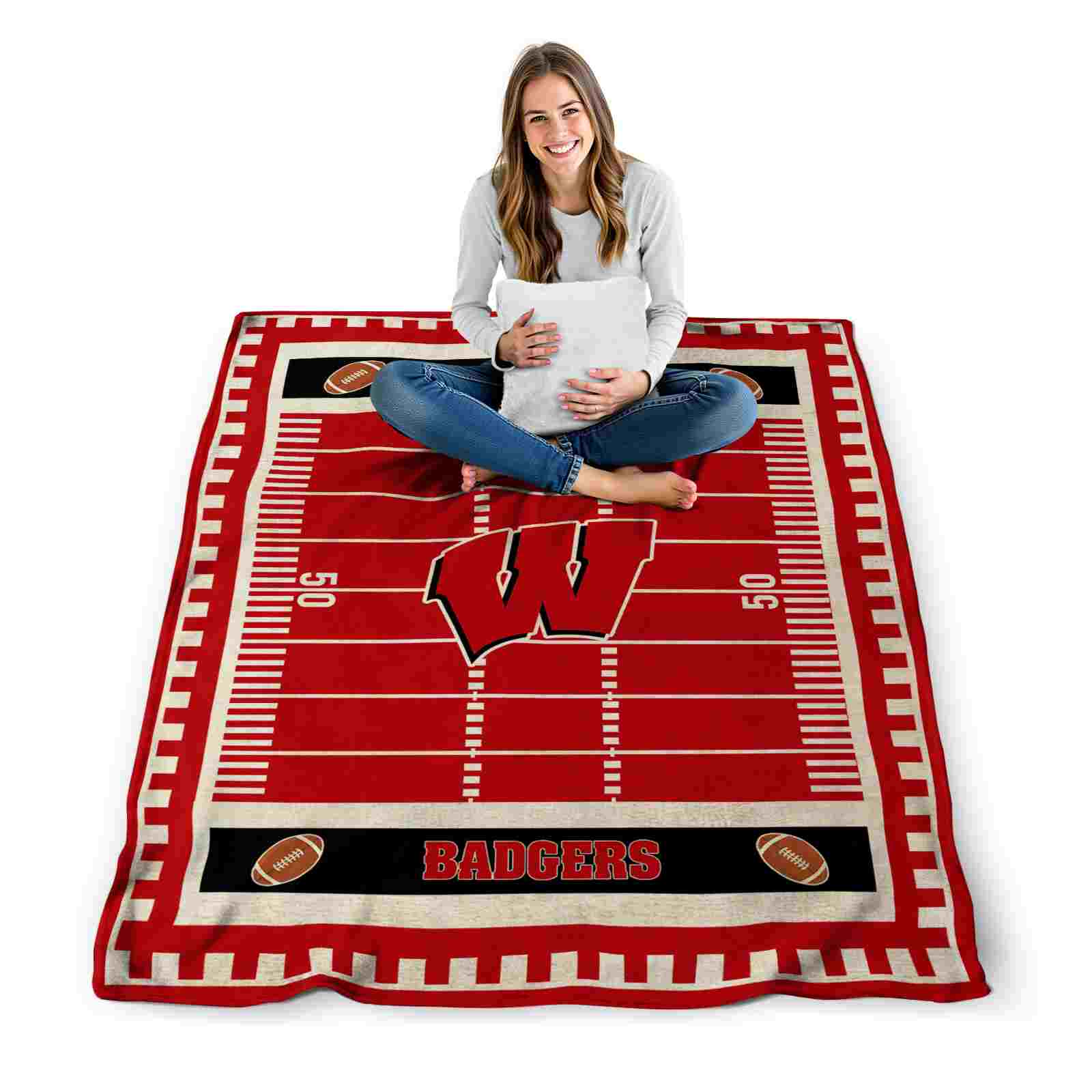 wisconsin badgers football field red blanket high quality wisconsin badgers football field red blanket high quality