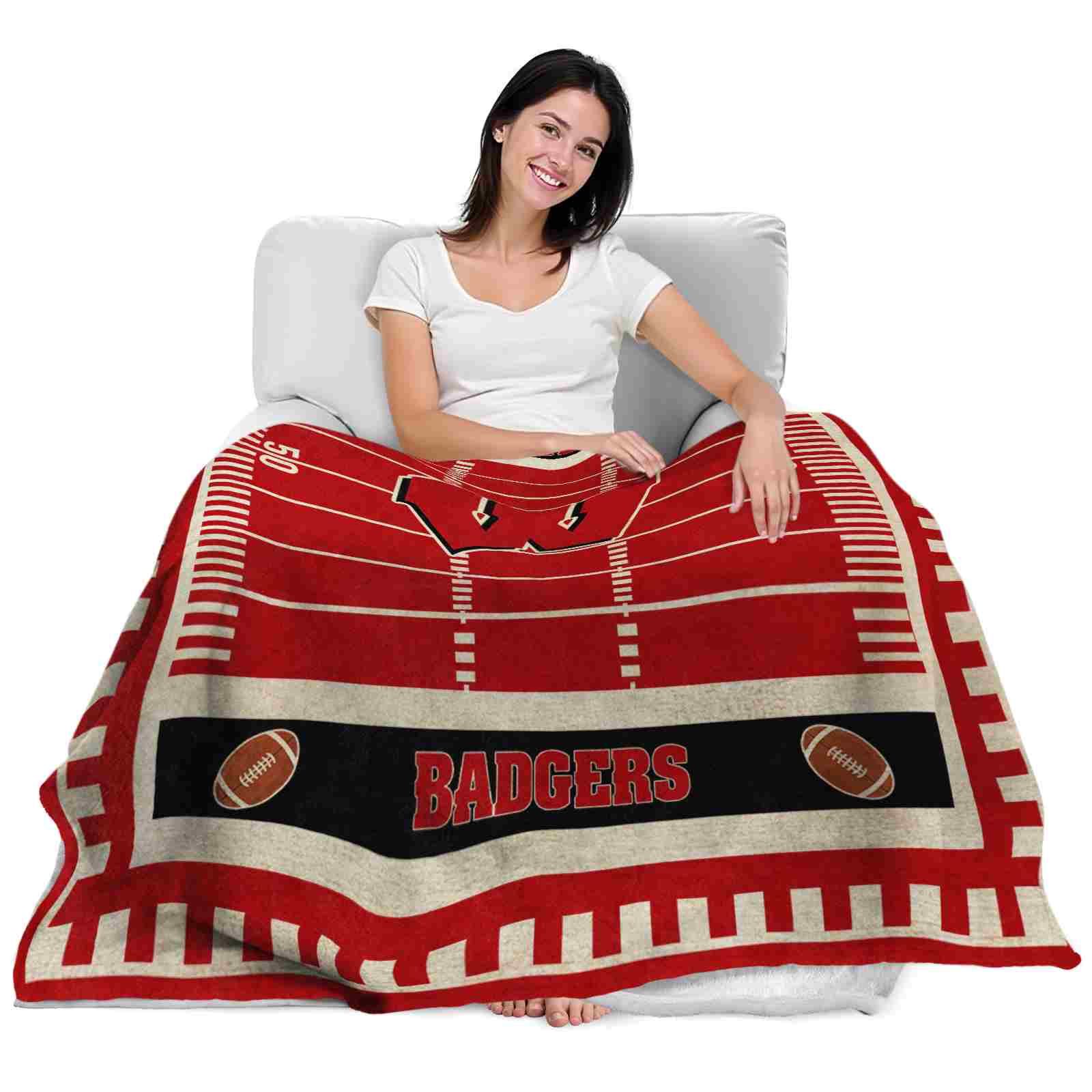 wisconsin badgers football field red blanket latest model wisconsin badgers football field red blanket latest model