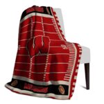 wisconsin badgers football field red blanket best selling