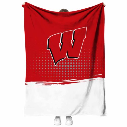 wisconsin badgers gradient dots red blanket best selling