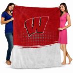 wisconsin badgers gradient dots red blanket best selling