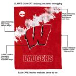 wisconsin badgers grunge texture red blanket best selling