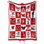 wisconsin badgers mickey minnie red white blanket best selling
