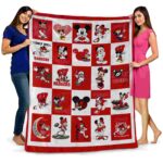 wisconsin badgers mickey minnie red white blanket best selling