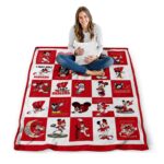 wisconsin badgers mickey minnie red white blanket best selling
