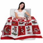 wisconsin badgers mickey minnie red white blanket best selling