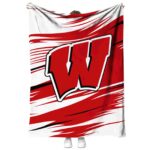wisconsin badgers paint streaks red white blanket best selling