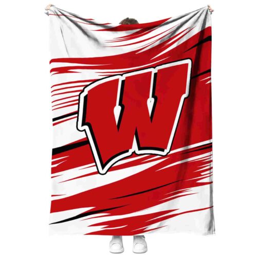 wisconsin badgers paint streaks red white blanket best selling