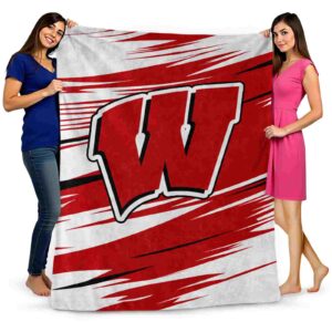 wisconsin badgers paint streaks red white blanket fashion forward