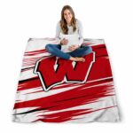 wisconsin badgers paint streaks red white blanket best selling