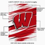 wisconsin badgers paint streaks red white blanket best selling
