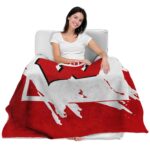 wisconsin badgers splatter effect red blanket best selling