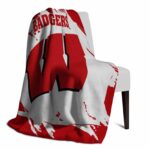wisconsin badgers splatter effect red blanket best selling