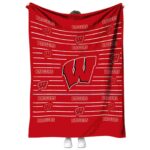 wisconsin badgers striped pattern red blanket best selling
