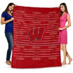 wisconsin badgers striped pattern red blanket best selling