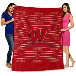wisconsin badgers striped pattern red blanket fashion forward