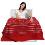 wisconsin badgers striped pattern red blanket best selling