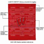 wisconsin badgers striped pattern red blanket best selling
