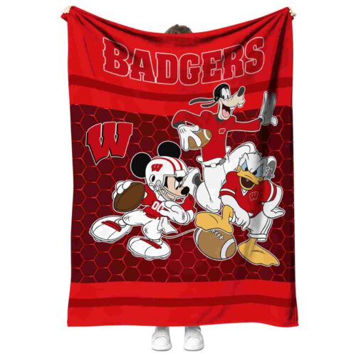 wisconsin badgers three musketeers red blanket best selling