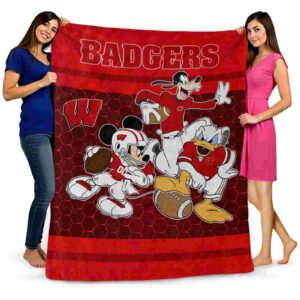 wisconsin badgers three musketeers red blanket fashion forward