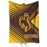 wyoming cowboys diagonal stripes brown blanket best selling