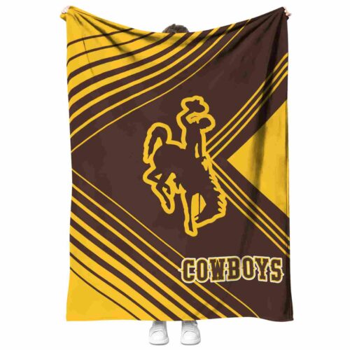 wyoming cowboys diagonal stripes brown blanket best selling