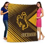 wyoming cowboys diagonal stripes brown blanket best selling