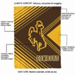 wyoming cowboys diagonal stripes brown blanket best selling