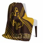 wyoming cowboys diagonal stripes brown blanket best selling
