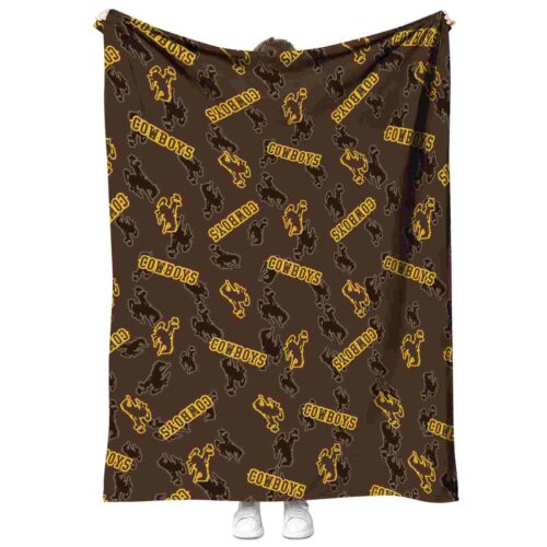 wyoming cowboys diehard fans brown blanket best selling
