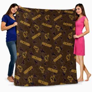 wyoming cowboys diehard fans brown blanket fashion forward