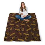 wyoming cowboys diehard fans brown blanket high quality