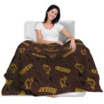 wyoming cowboys diehard fans brown blanket latest model