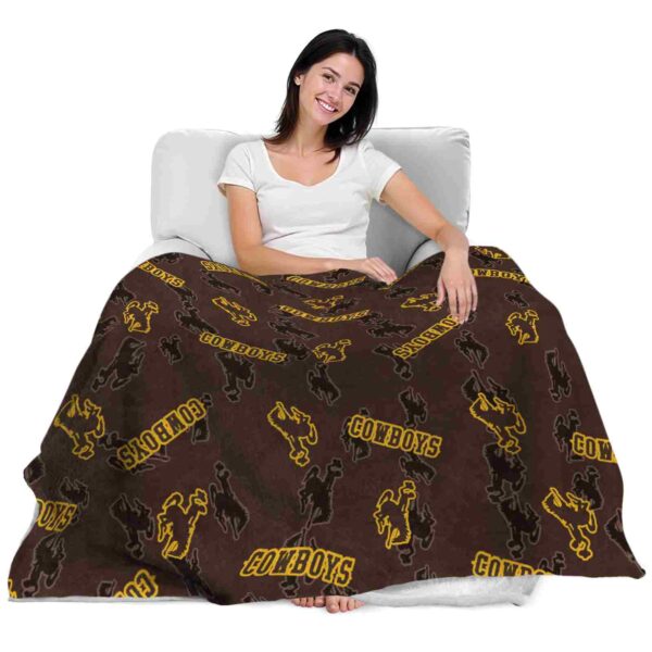 wyoming cowboys diehard fans brown blanket latest model