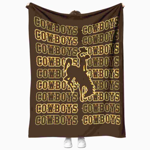 wyoming cowboys fan pride brown blanket best selling