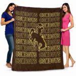 wyoming cowboys fan pride brown blanket best selling