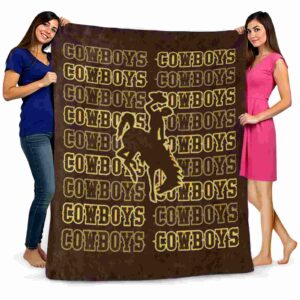 wyoming cowboys fan pride brown blanket fashion forward