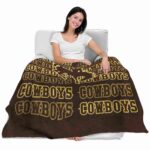 wyoming cowboys fan pride brown blanket best selling