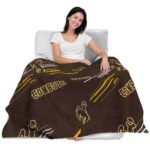 wyoming cowboys fan spirit brown blanket best selling