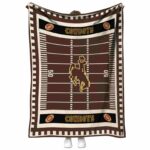 wyoming cowboys football field brown blanket best selling